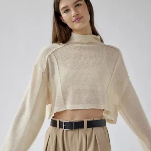 Urban Outfitters Jac Sheer Cropped Sweater - Picture 2 of 4